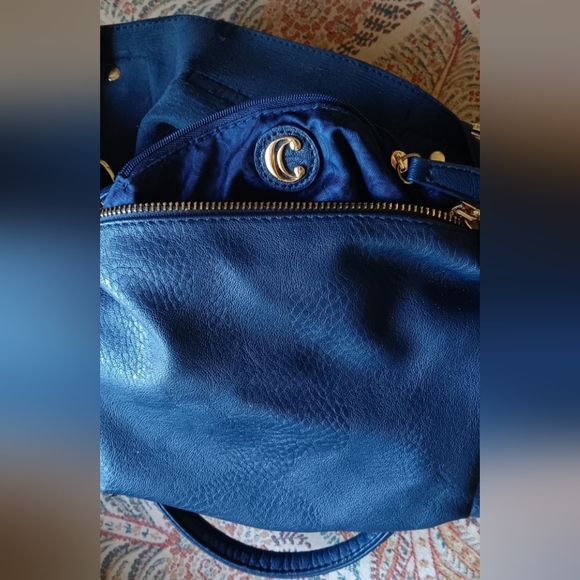 Blue leather purse shoulder bag - Picture 2 of 2